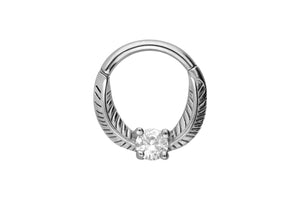 Wing crystal clicker ring piercinginspiration®