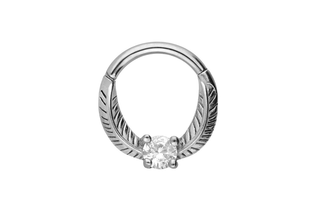 Flügel Kristall Clicker Ring piercinginspiration®