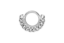 Load the image into the gallery viewer, Curb Chain Clicker Ring Full Twist Segment Ring piercinginspiration®
