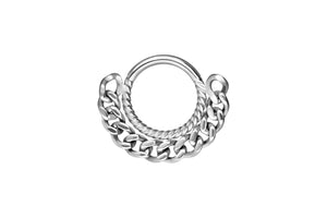 Curb Chain Clicker Ring Fully Twisted Segment Ring piercinginspiration®
