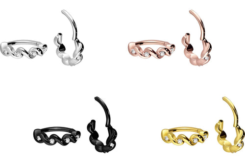 Kristall Geflochten Doppelt Gedreht Clicker Ring piercinginspiration®