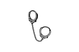 Industrial Handschellen Kristalle Clicker Ring piercinginspiration®