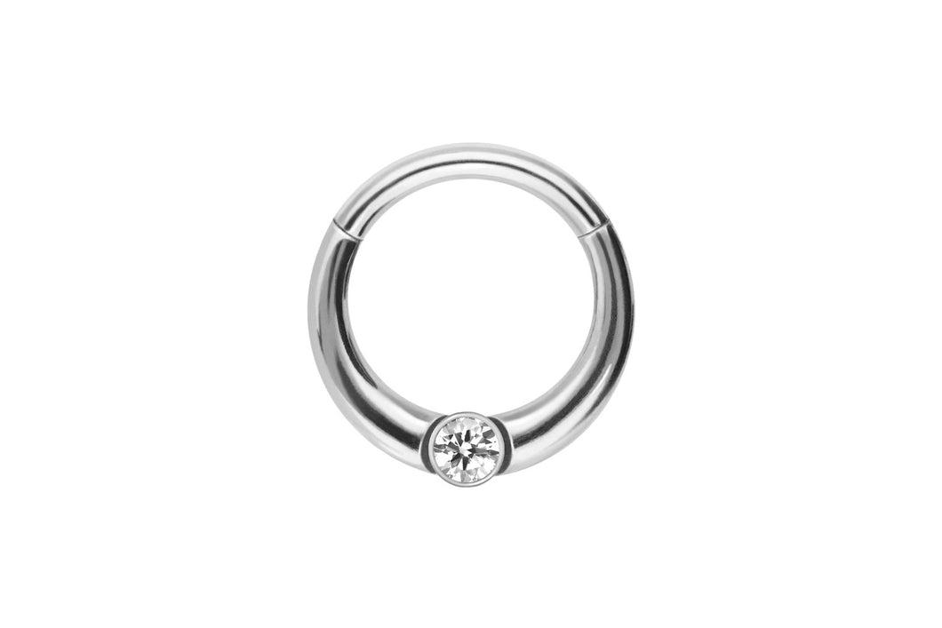 Eingefasster Kugel Kristall Clicker Ring piercinginspiration®