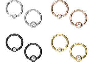 Clicker Ring Kugel Kristall Chirurgenstahl piercinginspiration®