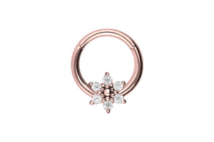 Clicker ring 5 crystals lotus flower piercinginspiration®