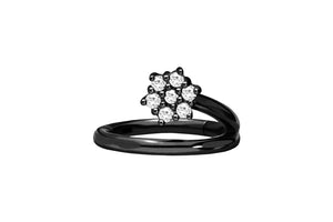 Clicker Ring 7 Kristalle Blume Conch piercinginspiration®