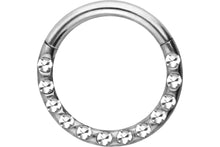Sube la imagen al visor de la galería, anillo de segmento de cristales de epoxi Clicker Ring 14 piercinginspiration®
