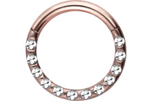 Sube la imagen al visor de la galería, anillo de segmento de cristales de epoxi Clicker Ring 14 piercinginspiration®