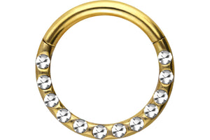 Clicker ring 14 epoxy crystals segment ring piercinginspiration®