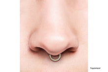 Upload the image to the gallery viewer, Clicker Ring 14 crystals segment ring piercinginspiration®
