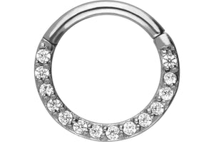 Clicker Ring 14 Kristalle Segmentring piercinginspiration®