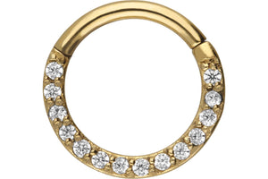 Anillo clicker anillo de segmento de 14 cristales piercinginspiration®