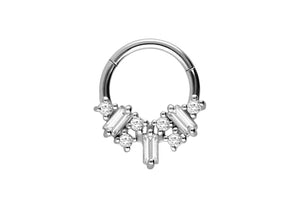 Multi Baguette Crystals Clicker Ring piercinginspiration®
