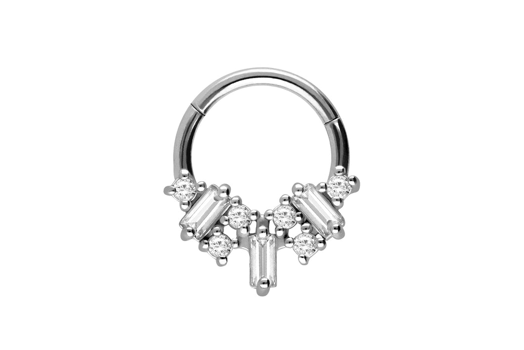 Multi Baguette Kristalle Clicker Ring piercinginspiration®