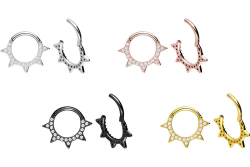 Spitzen Eingefasste Kristalle Clicker Ring piercinginspiration®