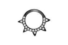 Upload the image to the gallery viewer, Pointed Rimmed Crystals Clicker Ring piercinginspiration®