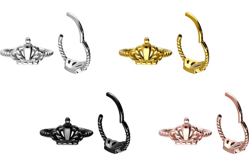 Gedreht Krone Clicker Ring piercinginspiration®