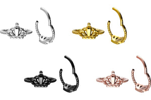 Twisted crown clicker ring piercinginspiration®