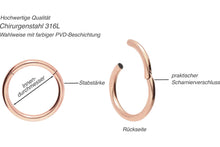 Carica l'immagine nel visualizzatore della galleria, Basic Ring Clicker Surgical Steel piercinginspiration®