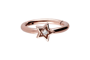 Clicker ring crystal star piercinginspiration®