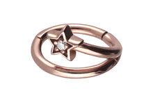 Load the picture into the gallery viewer, clicker ring crystal falling star piercinginspiration®