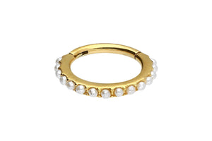 Clicker ring multiple pearls piercinginspiration®