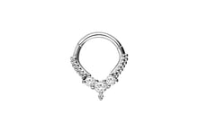 Upload the picture to the gallery viewer, Clicker Ring Septum Daith Balls 3 Crystals Drop piercinginspiration®