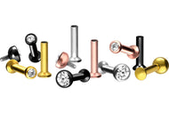 Titan Mini Kristall Rund Labret Innengewinde Flache Disc Ohrpiercing piercinginspiration®