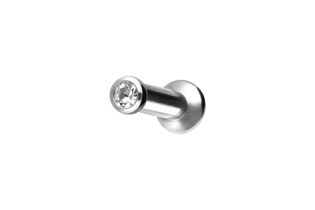 Titan Mini Kristall Rund Labret Innengewinde Flache Disc Ohrpiercing piercinginspiration®