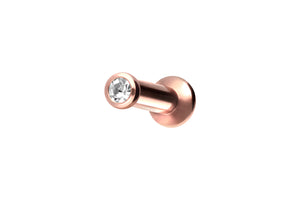 Mini Crystal Round Labret Female Thread Flat Disc Surgical Steel piercinginspiration®