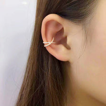 Upload the image to the gallery viewer, X Cross Crystal Ear Cuff 925 Sterling Silver piercinginspiration®