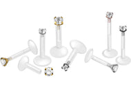 PTFE Titan Kristall Rund Innengewinde Labret Ohrpiercing piercinginspiration®