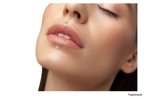 PTFE titanium crystal round internal thread labret ear piercing piercinginspiration®