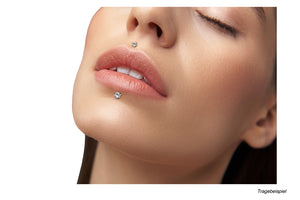 PTFE Titan Eingefasster Kristall Rund Labret Ohrpiercing piercinginspiration®