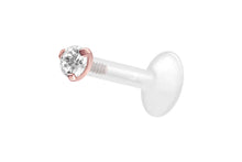 Upload the image to the gallery viewer, PTFE Titanium Set In Crystal Round Labret Ear Piercing piercinginspiration®