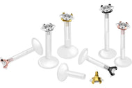 Titan PTFE Kristall Oval Tropfen Labret Ohrpiercing piercinginspiration®