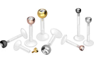 PTFE Titan Basic Kristall Rund Innengewinde Labret Ohrpiercing piercinginspiration®