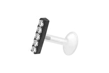 Upload the picture to the gallery viewer, PTFE Titanium Internal Thread Crystal Bar Labret Ear Piercing piercinginspiration®