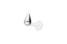 Load image into gallery viewer, PTFE Titanium Teardrop Female Threaded Labret Crystal Barbell Female Threaded Ear Piercing piercinginspiration®