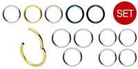 Cargue la imagen en el visor de la galería, guarde el conjunto Basic Ring Clicker Titan piercinginspiration®