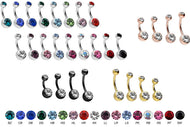Titan 2 Kristalle Bauchnabelpiercing piercinginspiration®