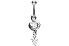 Upload the picture to the gallery viewer, Titanium 925 Sterling Silver Crystals Infinite Love Pendant Navel Piercing Barbell piercinginspiration®