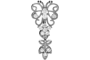 Titanium 925 Sterling Silver Butterfly Crystals Pendant Navel Piercing Barbell piercinginspiration®
