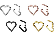Load image into gallery viewer, Titanium Heart Clicker Ring piercinginspiration®