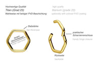 Titan Sechseck 6 Eck Clicker Ring piercinginspiration®