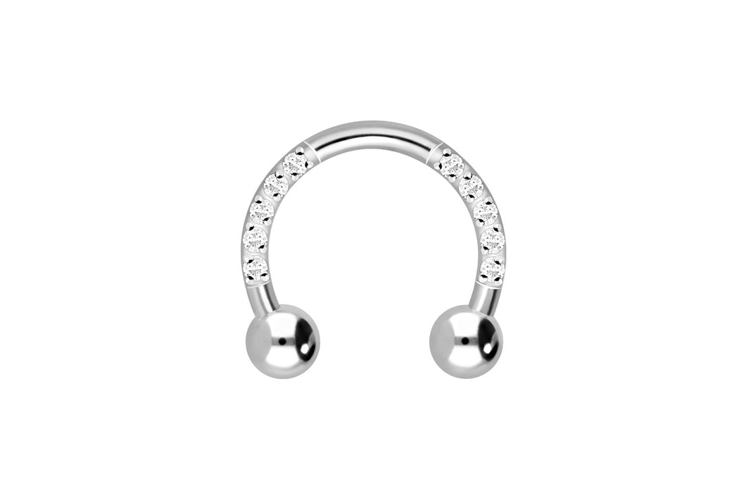 Titan Hufeisen eingefasste Kristalle Ring Barbell piercinginspiration®