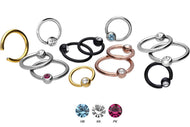 Titan Geschlossener Klemmkugelring Kristall piercinginspiration®