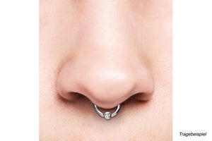 Titan Geschlossener Klemmkugelring Flache Disc Kristall piercinginspiration®