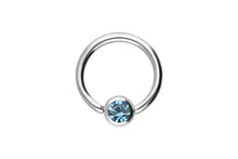 Téléchargez l'image dans le visualiseur de la galerie, Titanium Closed Clamp Ball Ring Flat Disc Crystal piercinginspiration®