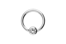 Upload the image to the gallery viewer, Titanium Closed Clamp Ball Ring Flat Disc Crystal piercinginspiration®